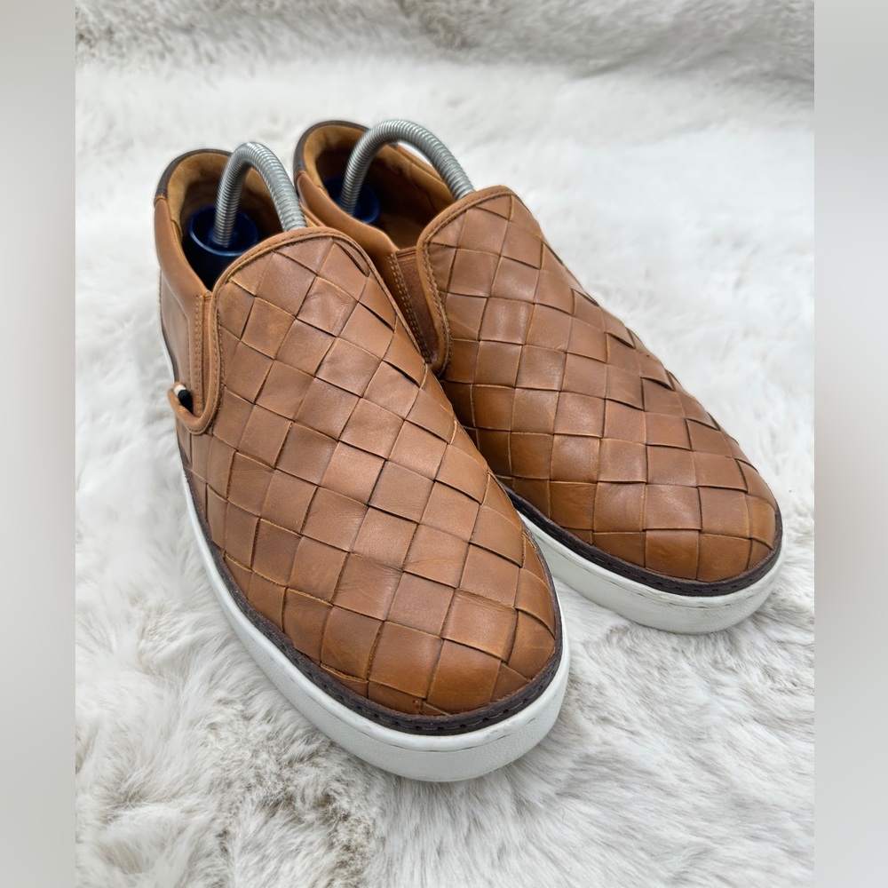 Allen Edmonds Mens Alpha Woven Lugg Brown‎ Leather White Sole Shoe Size 9